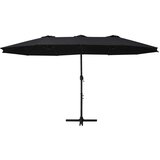  Zunanji senčnik z aluminijastim drogom 460x270 cm črn | Shoptok.si