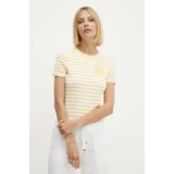 Polo Ralph Lauren Kratka majica ženska, rumena barva, 200945775