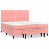 Maison Chic Box spring postelja - Vzmetna postelja z vzmetnico roza 160x200 cm žamet SL1728, (21889898) | Shoptok.si