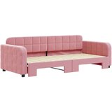vidaXL Izvlečna dnevna postelja roza 90x200 cm žamet | Shoptok.si