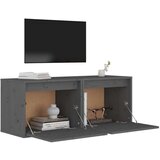  Zidni ormarići 2 kom sivi 45 x 30 x 35 cm od masivne borovine | shoptok.hr