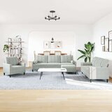 vidaXL 4-dijelni set sofa s jastucima svjetlosivi baršunasti | shoptok.hr