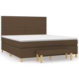  Box spring postelja z vzmetnico temno rjava 180x200 cm blago, (20902090) | Shoptok.si