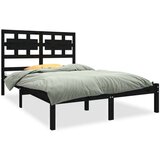  Posteljni okvir črn iz trdnega lesa 140x190 cm, (20684925) | Shoptok.si