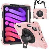 NIKCORP Ovitek za iPad Mini 6 8.3" s 360° vrtljivim stojalom, držalom za pisalo in ročajem, troslojna zaščita, odporen na udarce, roza, (5000139090) | Shoptok.si