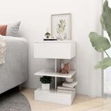  Noćni ormarići 2 kom visoki sjaj bijeli 40 x 35 x 65 cm | shoptok.hr