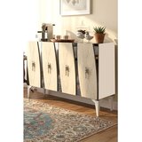 Hanah home komoda Elips 120, 120 cm, bela / travertin / srebrna | Eponuda.com