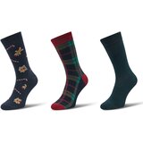 Jack & Jones Muške čarape Jacxmas 12266790, 3 para, Crno-zelene Cene