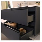 Hanah home Set kupaonskih ormarića s umivaonikom i ogledalom, 2 dijela, antracit boja | Eponuda.ba