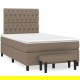  Box spring postelja z vzmetnico taupe 120x200 cm blago, (20893229) | Shoptok.si
