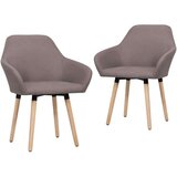  Blagovaonske stolice od tkanine 2 kom bež - Sivo-smeđa 2 | shoptok.hr