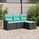  4-dijelni set vrtnih sofa od poliratana s jastucima crni | shoptok.hr