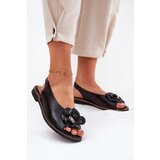 CheBello Leather Flat Sandals With Decoration 4642 Black | shoptok.hr