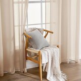 EMEMA 2x 145 × 140 cm Polprosojne bež zavese z rinkami | Shoptok.si