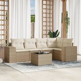 vidaXL 6-dijelni set vrtnih sofa s jastucima bež od poliratana | shoptok.hr