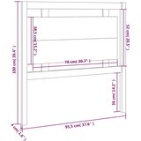  Uzglavlje za krevet sivo 95,5 x 4 x 100 cm od masivne borovine | shoptok.hr