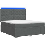  LED okvir za krevet s madracem Tamnosiva 200 x 200 cm Tkanina | shoptok.hr
