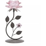 Widdop & Co. Hestia - Svećnjak - Hestia, Pink Rose Shaped on Taupe Base Cene