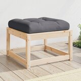vidaXL Vrtni stolček za noge z blazino 63,5x63,5x38 cm borovina Cene