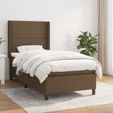 Maison Chic Box spring postelja - Vzmetna postelja z vzmetnico temno rjav 90x190 cm blago SL7330, (21905877) | Shoptok.si