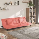  Kavč dvosed z ležiščem in dvema blazinama roza žamet | Shoptok.si