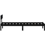  Posteljni okvir črn iz trdne borovine 100x200 cm, (20645447) | Shoptok.si