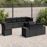 vidaXL 8-dijelni set vrtnih sofa od poliratana s jastucima crni | shoptok.hr