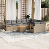 vidaXL 10-dijelni set vrtnih sofa s jastucima bež od poliratana | shoptok.hr