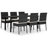  7-dijelni vrtni blagovaonski set od poliratana crni | shoptok.hr