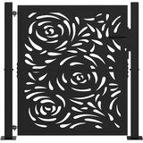  Vrtna vrata crna 100x100 cm čelična dizajn plamena | shoptok.hr