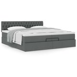 vidaXL Otomanski krevet s madracem tamnosivi 200x200 cm od tkanine | shoptok.hr