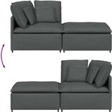  Modularna sofa s podnožjem i jastucima, tkanina, tamno siva | shoptok.hr