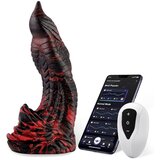 HiSmith WDA016-M Wildolo Glow-in-the-dark Liquid Silicone Dildo with App 22.1cm Black-Red | Shoptok.si