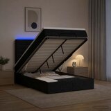  Krevet od pjene s madracem i LED-om Crna 120 x 190 cm Tkanina - Crna 120 x 190 cm Dizajn linija | shoptok.hr