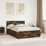  Krevetna konstrukcija S LED lampica Dimljeni hrast 160 x 200 cm | shoptok.hr