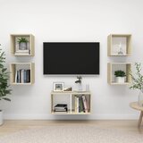 vidaXL Komplet TV omaric 5-delni bel in sonoma hrast iverna plošča, (20914544) Cene