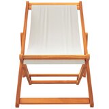  Sklopive stolice za plažu 2 kom krem bijele od tkanine | shoptok.hr