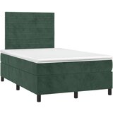  Box spring postelja z vzmetnico LED tem. zelena 120x200cm žamet | Shoptok.si