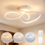 Nettlife sodobna bela LED stropna svetilka z ovitim dizajnom, 24 W, za notranje prostore in hodnik, z daljinskim upravljalnikom, (5000491468) Cene