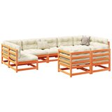 vidaXL 9-dijelni set vrtnih sofa s jastucima voštano smeđi od borovine | shoptok.hr