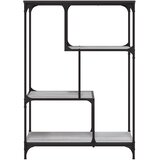 Police za knjige siva boja hrasta 81x36x115 cm drvo i željezo | shoptok.hr