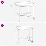  Stol za presađivanje s kotačima 96 x 50 x 89 cm Čelična vrata | shoptok.hr