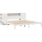 vidaXL Krevet s regalom z knjige bez madraca bijeli 180x200cm borovina | shoptok.hr
