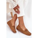 Boto Ladies Moccasins With Perforated Pattern And Lacing Camel Mirisa | Shoptok.si