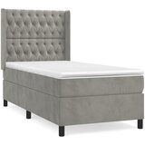 The Living Store Box spring postelja z vzmetnico svetlo siv 90x190 cm žamet - Box Spring Postelja, (21491242) | Shoptok.si