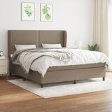  The Living Store Box spring postelja z vzmetnico taupe 160x200 cm blago - Box Spring Postelja, (21455846) Cene