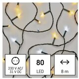  LED božična veriga utripajoča, 8 m, zunanja in notranja, topla/hladna bela, časovnik | Shoptok.si