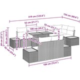  Vrtni set za sofu Set od 9 Siva prirodno drvo | shoptok.hr
