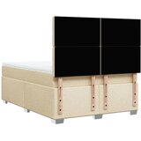  Krevet s oprugama i madracem krem 160x200 cm od tkanine | shoptok.hr