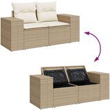 vidaXL 9-dijelni set vrtnih sofa s jastucima bež od poliratana bagrem | shoptok.hr